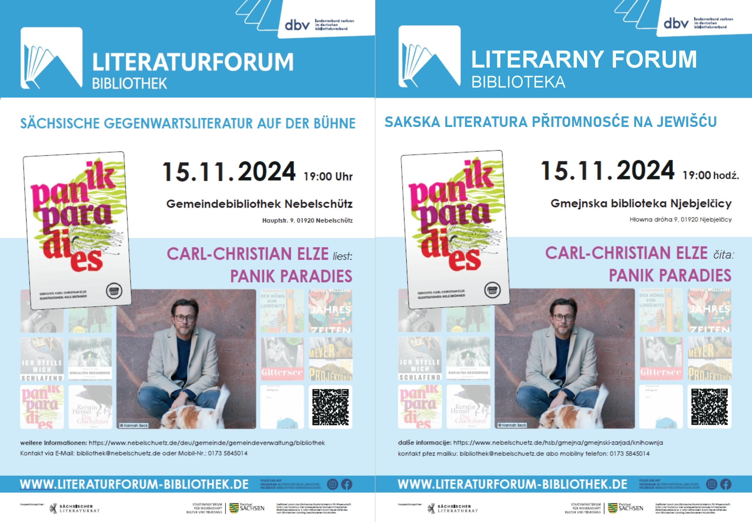 2024 11 15 Literaturforum Carl ChristianElze A2 Gemeinde Nebelschütz zweisprachig N